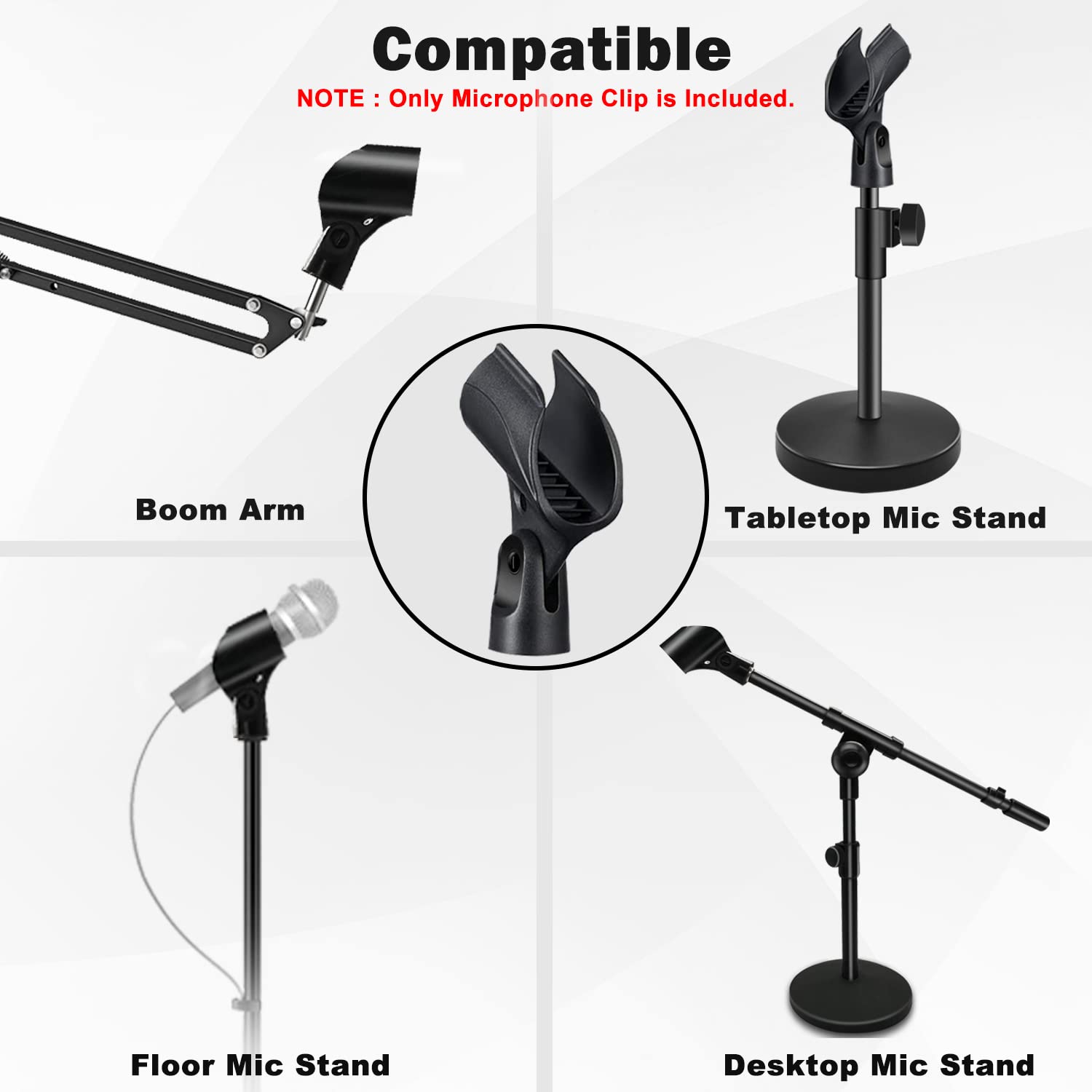 Universal Microphone Clip Holder, Comes with 5/8