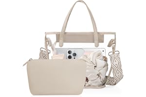 CHICECO Clear Tote Bag for Women, Clear Bag for Stadium Events with Adjustable Straps,Tote bag Purse for Sports Concert Work