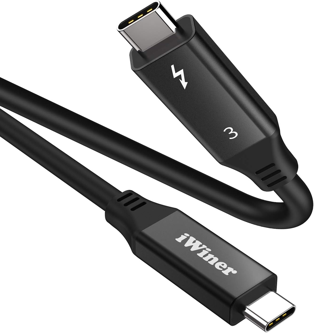 Thunderbolt 3 Cable 40Gbps/5K/2.6Ft, iWiner 40Gbps USB C to