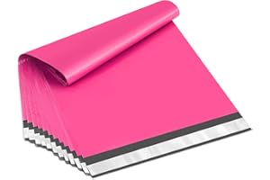 UCGOU Poly Mailers 10x13 Inch Hot Pink 200 Pack Shipping Bags #4 Strong Mailing Envelopes Boutique Packaging Postal Self Seal Adhesive Waterproof and Tear Proof Small Business for Clothes Books