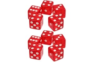 GATHINESS 10pcs Red Dice Sided Game Accessories for Board Games and Math Teaching Props