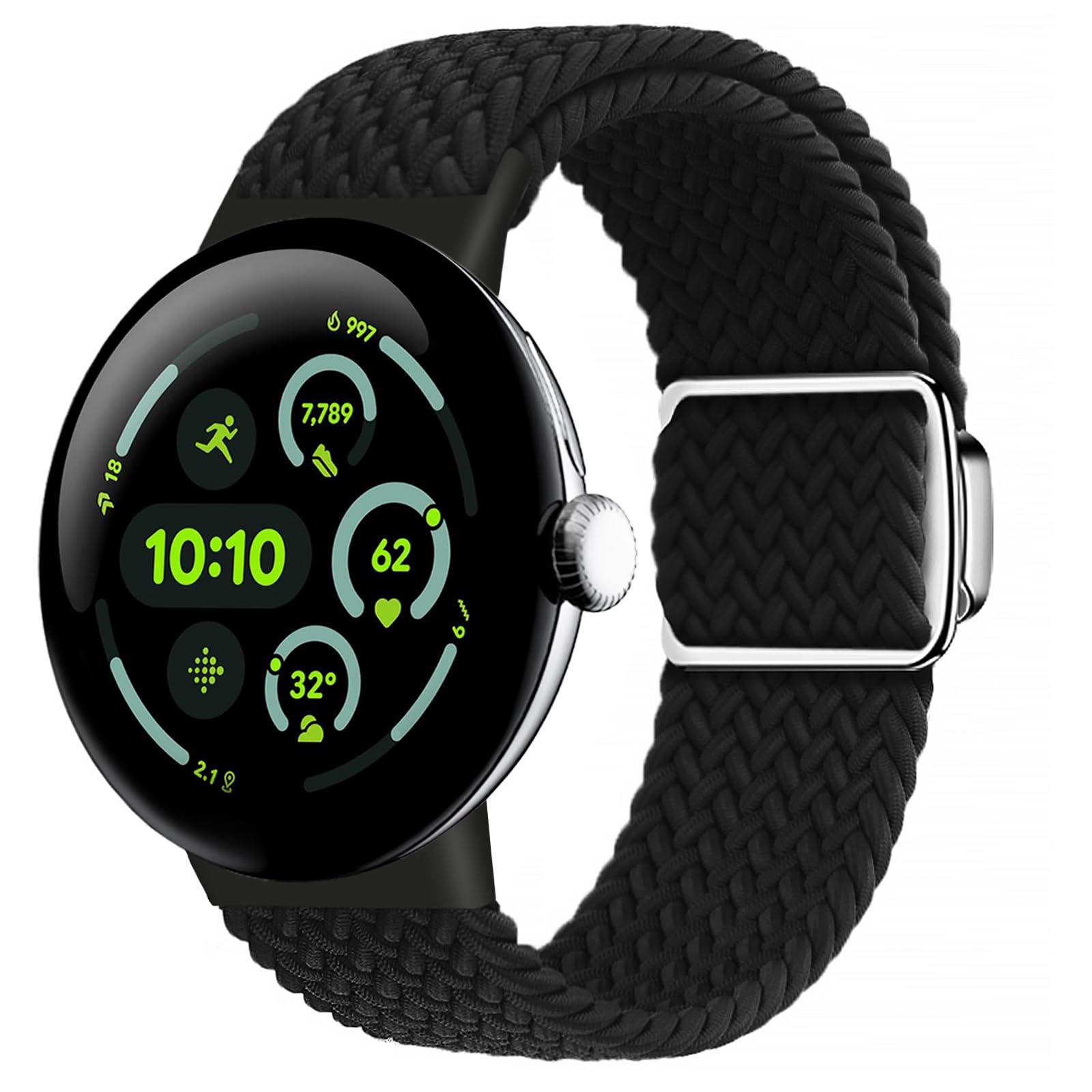 Eiavike Braided Magnetic Band Compatible with Google Pixel Watch 1/2/3/4 41mm 45mm, [Upgraded Magnets do not fall off] Adjustable Stretchy Nylon Strap for Pixel Watch Wristbands Women Men