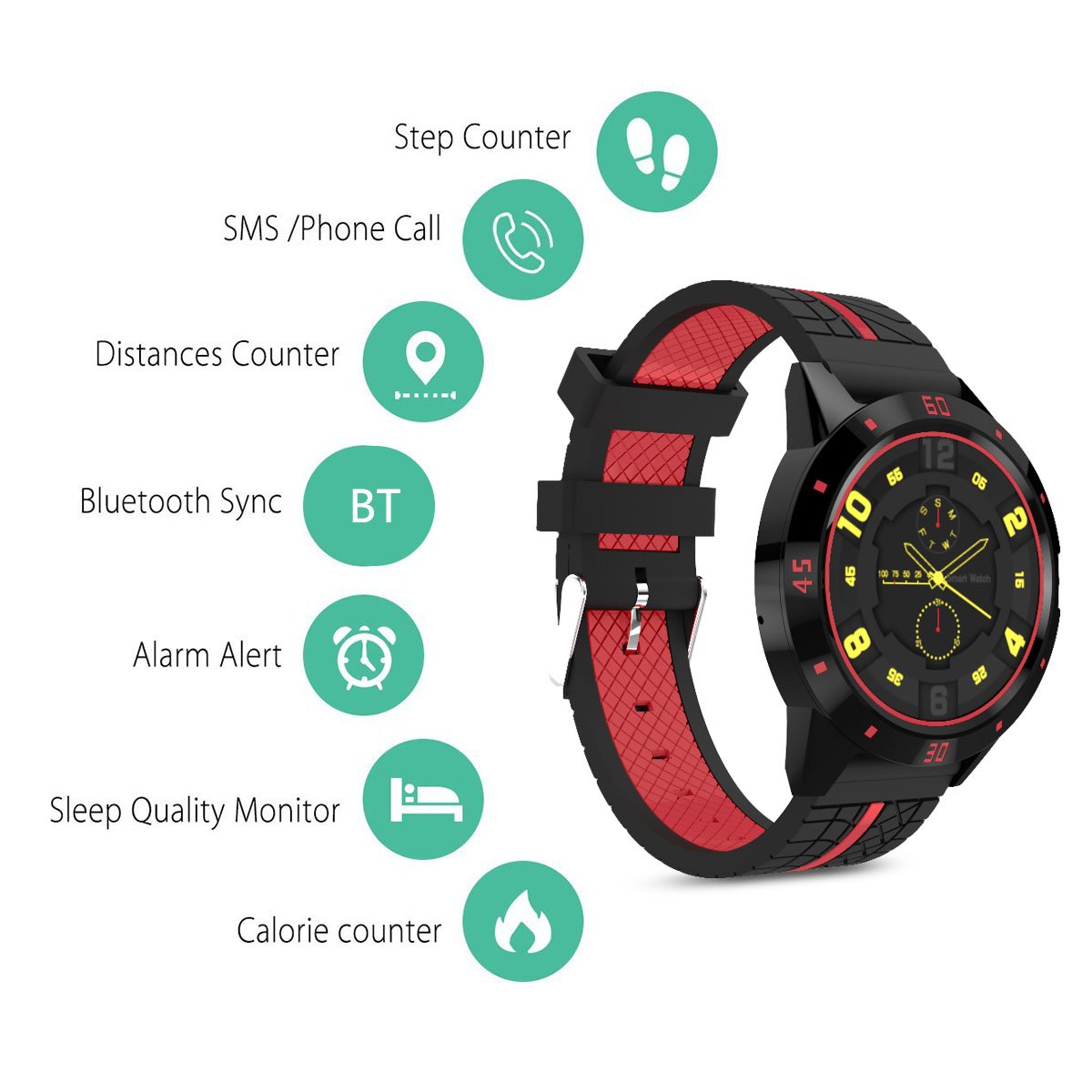 Diggro DI02 Bluetooth Smart Watch MTK2502C 128MB+64MB Microphone Speaker Siri Support Heart Rate Monitor Sport Pedometer Sedentary Reminder Sleeping Monitor Two-way Anti-Lost for Android&iOS