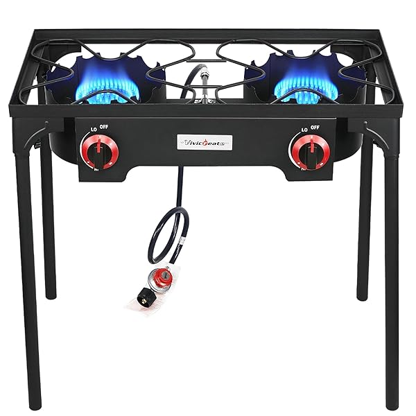 VIVICREATE HIGH PRESSURE PROPANE GAS OUTDOOR CAMPING BBQ...