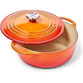 Le Creuset Cast Iron Shallow Round Dutch Oven, 2.75qt, Flame