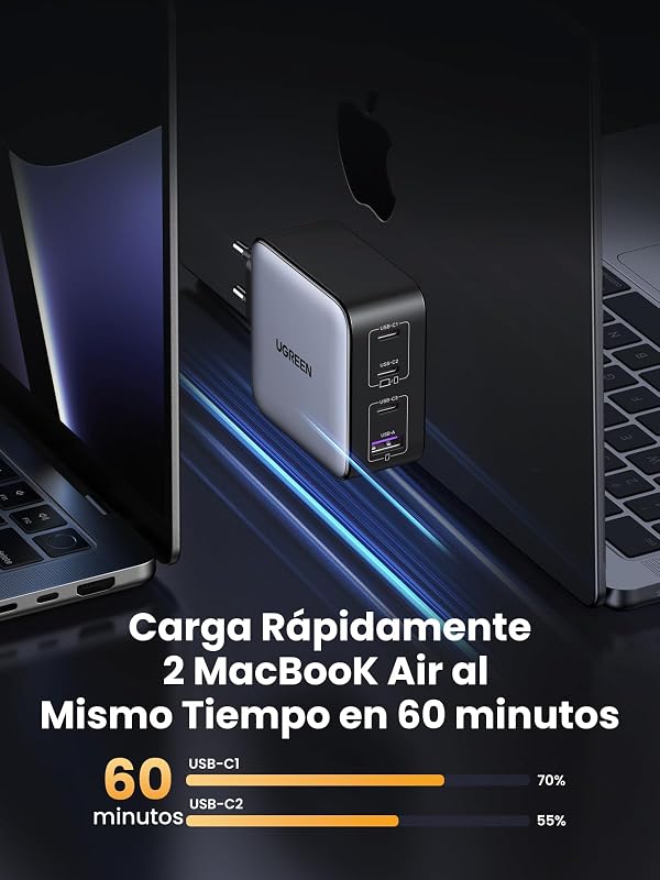 Nexode 100W Cargador USB C Carga Rápida con 4 Puertos