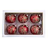 Kurt Adler 80MM Glass Red Berry and Holly Leaves