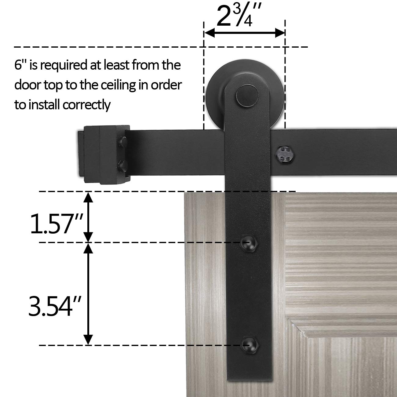 YIGOLD 6.6ft Heavy Duty Sturdy Sliding Barn Door Hardware Kit Factory Outlet Carbon Steel- Ultra Smoothly and Quietly Design-Easy Installation-Fit 35\
