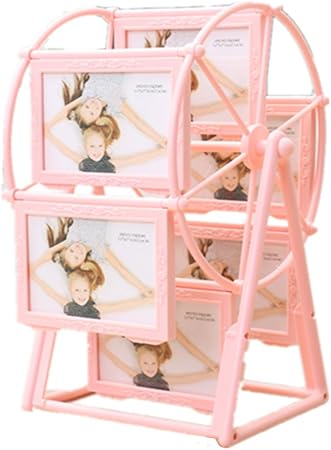 Amazon 観覧車型 フォト フレーム 12枚 写真 360度の自由回転 立体レリーフ 取りはずしのきく 組み立て 写真立て ピンク フォトフレーム 通販