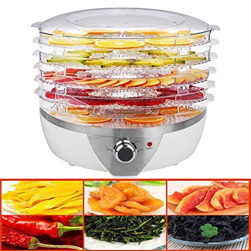 Food Dehydrator Machine - BPA Free Drying System With Five Nesting Tray - For Beef Jerky Preserving Wild Food and Fruit Vegetable Dryer in Home Kitchen (White) - Thumbnail 7
