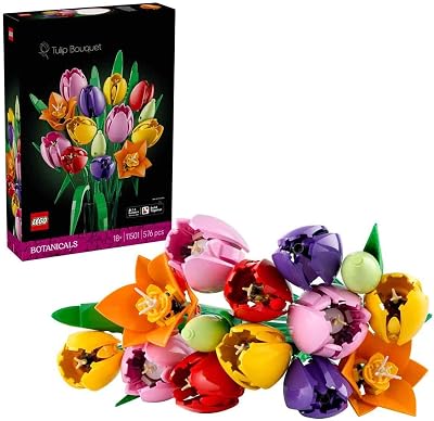 Botanicals Tulpenstrauß - Set mit Kunstblumen für Erwachsene - mit 14 künstlichen Tulpen in 5 Farben als DIY Deko - Geschenkidee für Frauen - 11501