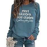 Jtvznmi Great Grandma Sweatshirt for Women Crewneck Casual Pullover Tops Loose Comfy Grandma Gifts Shirts Top Sweatshirts