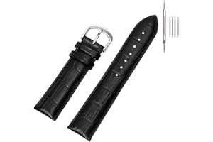 EACHE Croco Design Leather Watch Bands, Classical Leather Watch Straps For Women&Mens Waterproof 12mm 14mm 16mm 18mm 19mm 20mm 22mm