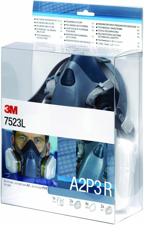 3M 7523L Half Mask and Filter Kit - BigaMart