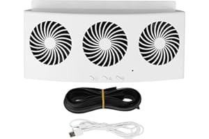 BANAPOY Car Exhaust Fan, 3 Cooler Car Auto Front Rear Window Air Vent Exhaust Fan Car Ventilator, USB Powered Air Purifiers Vehicle Radiator Vent, Energy Saving Exhaust Fan for All Cars (White)