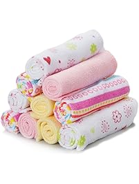 Spasilk Washcloths, Pink Stripes, 10 Count