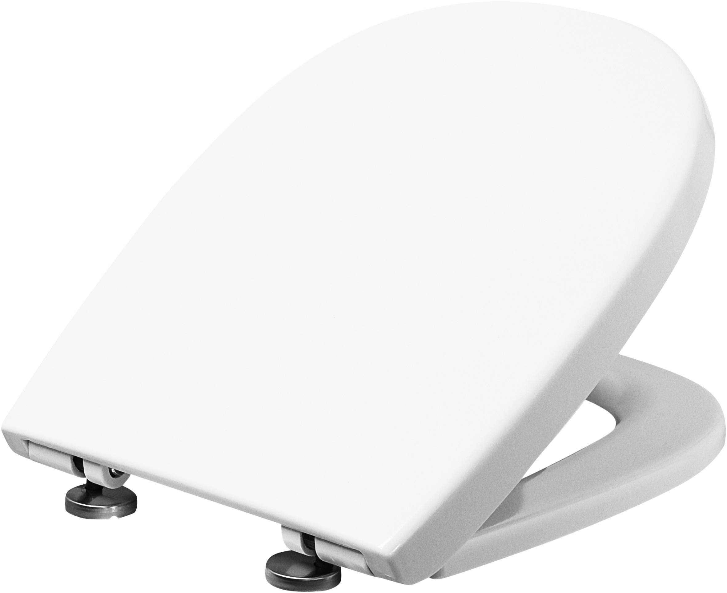 Cornat Montego 2.0" Classic White Look-Easy-Care Duroplast-Quick up and Clean Function-Soft-Close Mechanism-Convenient Installation seat/Toilet lid / KSMONSC01