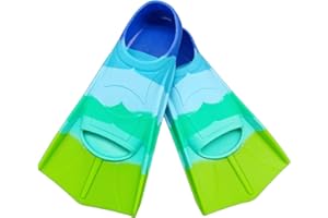 Gugmoy Kids Swim Fins,Comfortable Silicone Flippers for Swimming and Diving,Size Suitable Beginners Kids Girls Boys Adults
