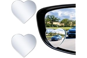 LivTee Blind Spot Mirrors, Heart Shaped HD Glass Frameless Convex Rear View Mirrors, Wide Angle Adjustable Stick for Side Mirror, Automotive Exterior Accessories for Car, SUV & Trucks, Pack of 2