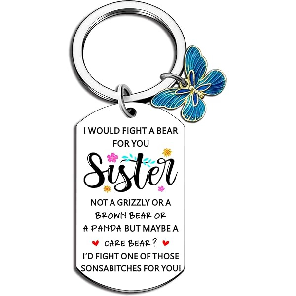 TTOVEN Llavero Para Hermana Para 2, Regalos De Hermana De Hermana, Cumpleaños, Navidad, San Valentín, Boda, Joyería Regalos, Plata, Talla única
