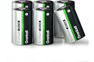 Granicell CR123A 3V Lithium Battery 6 Pack 123A Lithium Batteries for Flashlight Camera Alarm Security System Sensor (Non-Rec