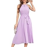 Bbonlinedress Women Halter Chiffon Wedding Cocktail Bridesmaid Summer Dress Formal Beach Prom Party Maxi Flowy Sun Dress