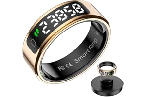 GENERIC COLMI R12 Smart Ring for Women, Touch and Display, Fitness Tracker, Heart Rate, Blood Oxygen, Sleep, Multiple Sports Modes, Suitable for iPhone and Android. (Gold, #10)