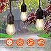 LED Outdoor String Light, Salking Waterproof String Light Patio 48ft Fairy String with 15 x E26 Sockets and Hanging Loops for Indoor/Outdoor String Lights, Commercial String Lights