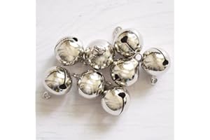 YOETSPDS 50 Pcs Small Bells Silver Jingle Bells for Crafts Electroplated Copper Bells 1/2 inches Craft Bells for Gift Box Decoration Pet Christmas DIY Crafts