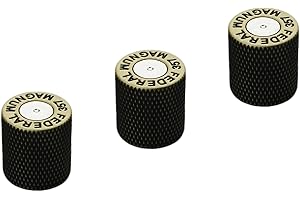 Guyker Guitar Knobs with 6mm Dia. Shaft Pots - Brass Bullet Case Style Tone and Volume Control Potentiometer Knob Replacement for Precision Electric Guitar or Bass (3 Piece, Antique Brass)