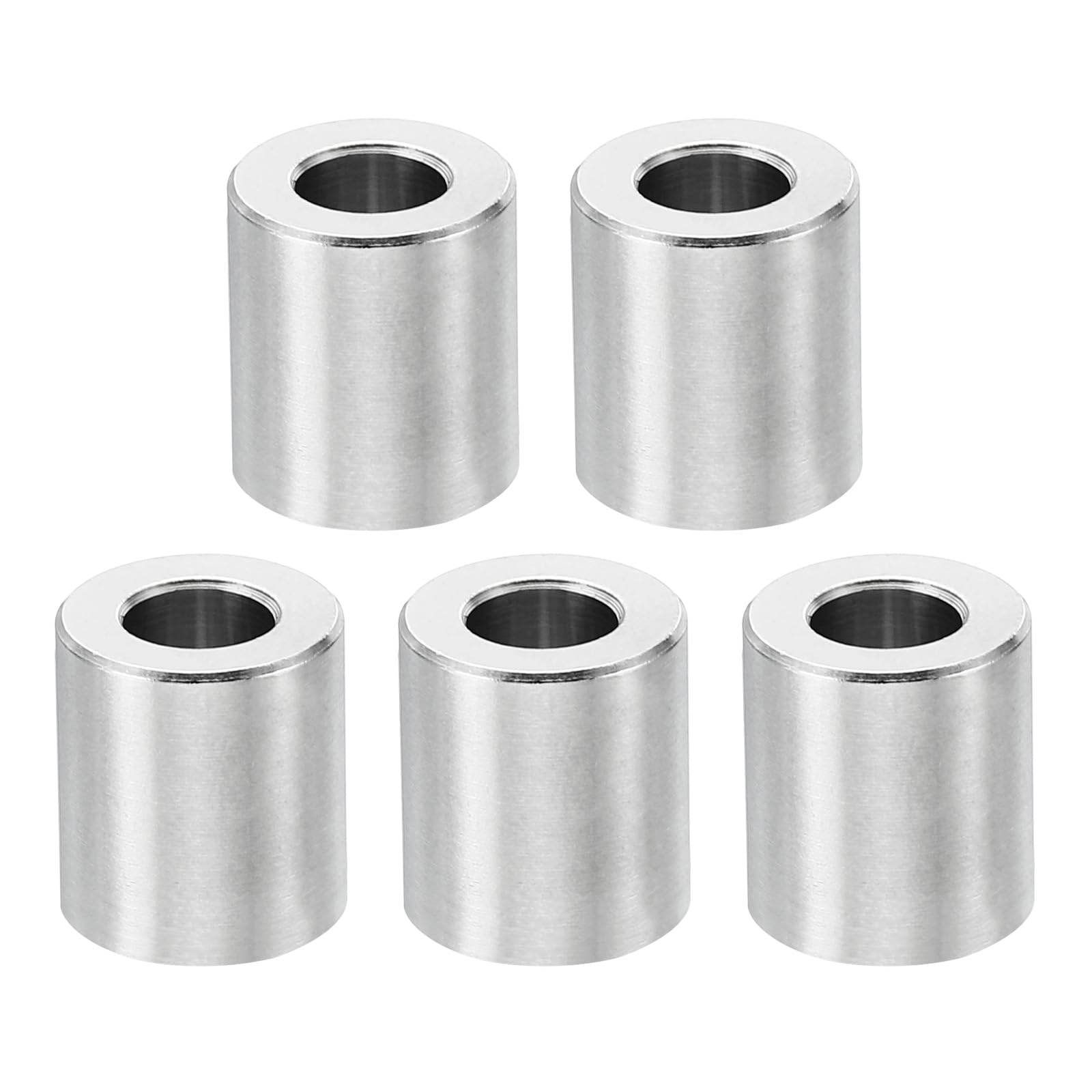 PATIKIL M6 Stainless Steel Spacers, 5 Pcs Metal Spacers Stainless Steel 6.2mm ID x 12mm OD x 16mm L Spacer Screw Standoff Round for 1/4" or M6 Screw Bolts