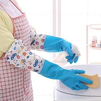 P YU Large Housework Protective Gloves/Dish Washing up Cleaning Waterproof Flexible Long Sleeve Gloves