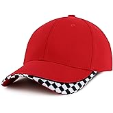 Armycrew Racing Flag Pattern Premium Cotton Cap, Fit Child to Adult Oversize