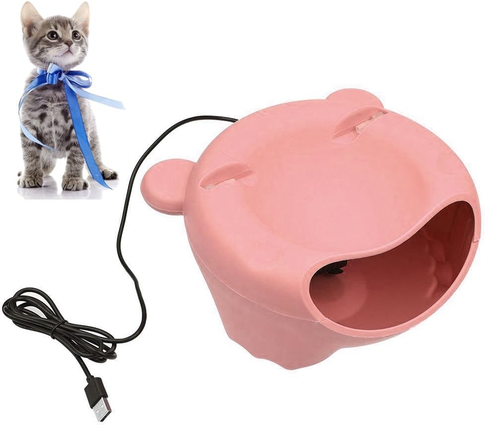 Automatic Pet Water Fountain,Jomia Cute Electric Water Dispenser with Falling Water Detachable and Easy Clean Water Bowl for Small Cats Dogs -Multiple Colors and Styles (Orange)