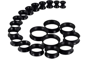 Oyaface 20 PCS Piercing Tunnel Set Soft/Hard Silicone Flesh Ear Plugs 2g-25mm Flexible Ear Stretching Gauge Expander