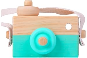 Montessori Mama Wooden Toy Camera – Premium Quality Aesthetic Baby Toys Pretend Play Prop for Kids with Neck Strap and Look-Through Viewfinder - Montessori Toys for 1 Year Old +