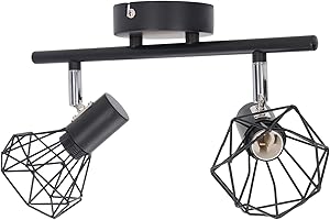 RASTKY Ceiling Spot Light Fixture Vintage 2 Lights Track Light Holder Adjustable for Kitchen Cabinet Entrance Laundry Room Ha