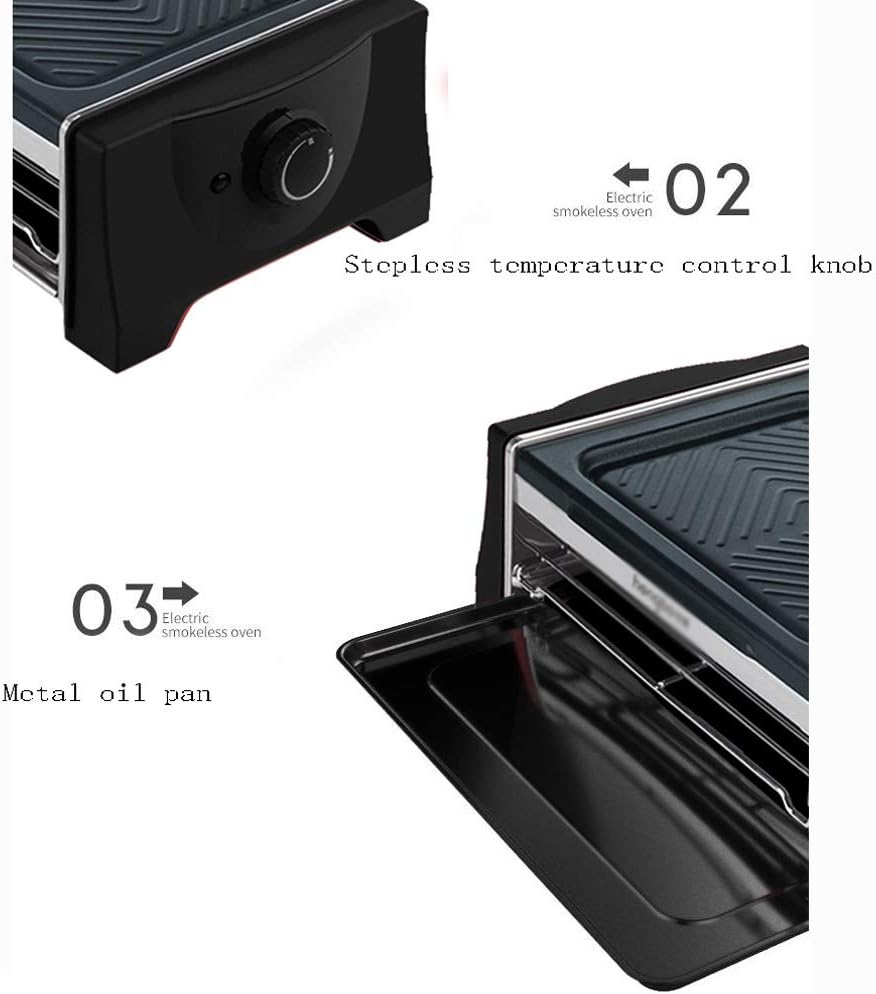 review zaizai Electric Barbecue Grill Smokeless Grill Electric Pan Portable Grill Machine, Family BBQ Indoor Grill Rack,Adjustable Temperature