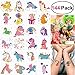 Unomor 144PCS Cartoon Temporary Tattoos for Kids Birthday Party (Unicorn Tattoos)