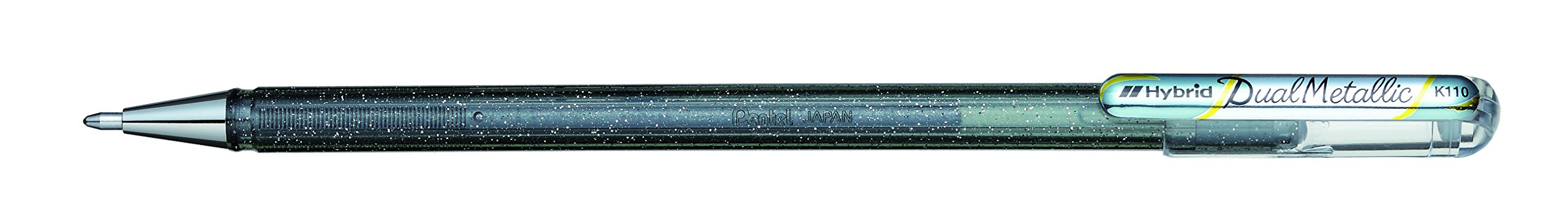Pentel K110 Hybrid DualMetallic Gel Rollerball, 1.0mm Tip, Metallic Silver (Pack of 12) — image 1