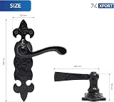 XFORT Smithy Range Fleur De LYS Lever Latch Door Handles Black Antique view 6