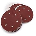 Jiayouy 240 Grit 9 Inch 6 Hole Hook and Loop Sanding Disc Flocking Sandpaper for Random Orbit Sander 10Pcs