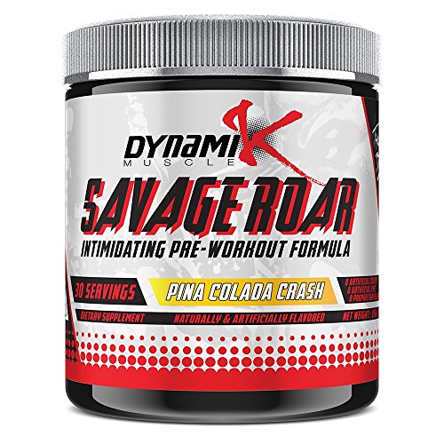 Savage Roar | Dynamik Muscle | Pre-Workout | Formulated By Kai Greene (Pina Colada Crash) - 315g (11.11oz)