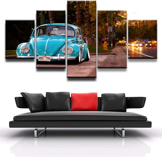 Ohhco Impresiones De Lienzo Cuadros Hd Poster Wall Art Poster Pinturas Decoracion Del Hogar Fotografia Anime Decoraciones Para El Hogar Volkswagen Beetle Coche Moderno Y Moderno Amazon Es Hogar