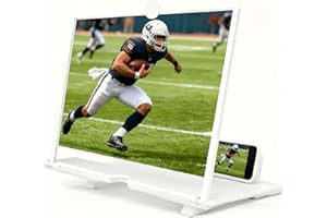 WEERSHUN 2026 New Screen Magnifier Version, 3D HD Mobile Phone Magnifier for Movies, Videos and Gaming, Foldable Holder Stand Compatible with All Phones (White 10 inch)