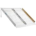 MOTORHOT 2FT Long Wheelchair Ramp,Portable Aluminum Non-Slip Door Threshold Handicap Folding Ramp for Home Steps, Mobility Scooter, Doorways, Curbs, Stairs Ramp 600lbs Capacity, 24" L x 28.3" W