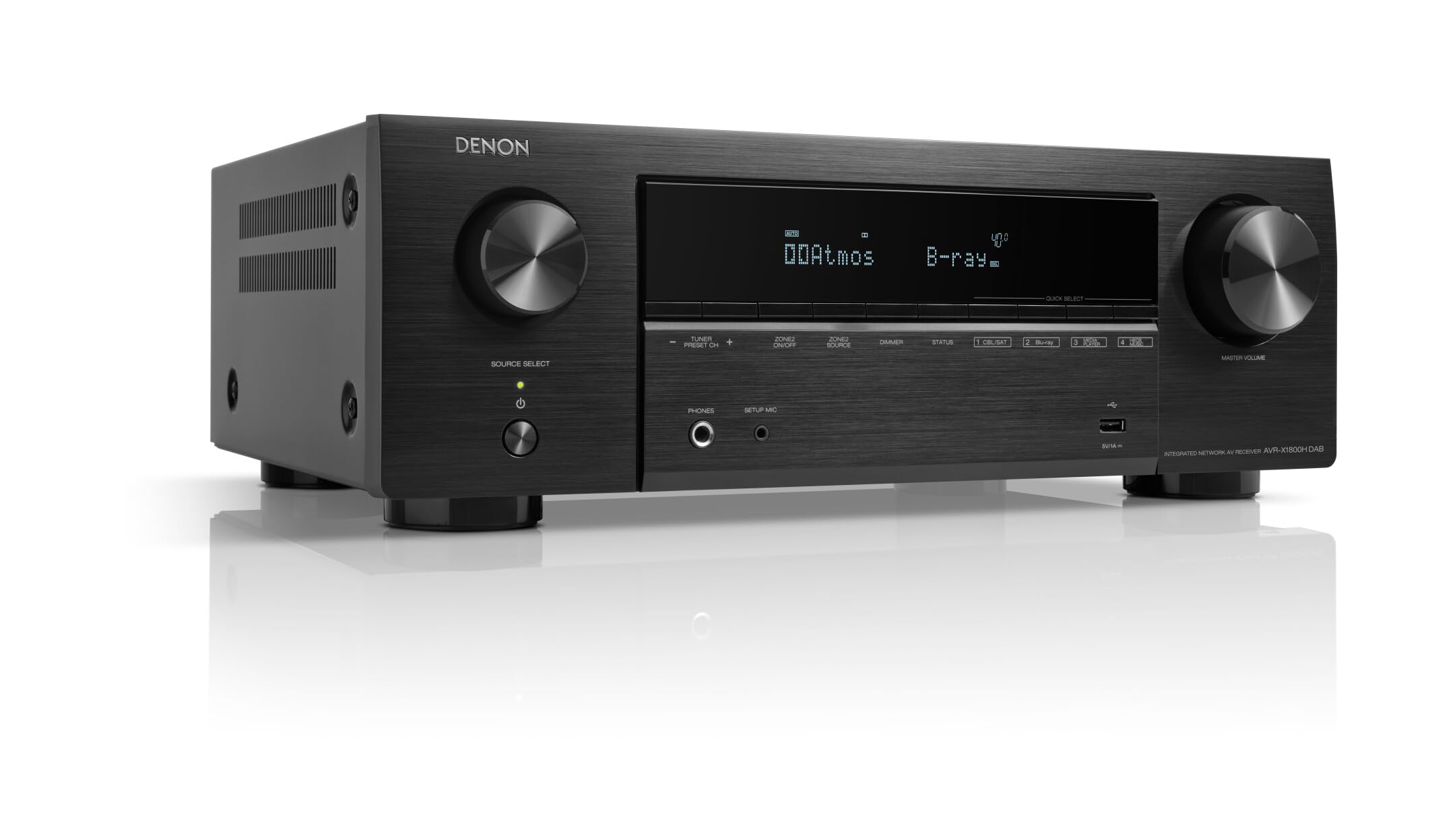 Denon AVR-X1800HDAB 7.2-Kanal AV-Receiver, HiFi Verstärker mit Dolby Atmos, DTS:X, 6 HDMI Eingänge und 1 Ausgang, 8K HDMI, Bluetooth, WLAN, AirPlay 2, HEOS Multiroom, Alexa kompatibel 2