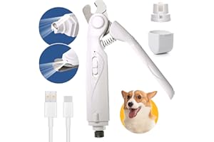 pettycare 2 in1 Dog Nail Clipper and Grinder for Large Dogs, Dog Nail Trimmer with 2 LED Light, Electric Quite Pet Nail Clippers with Guard and USB Rechargeable for Large and Small Dogs Cats