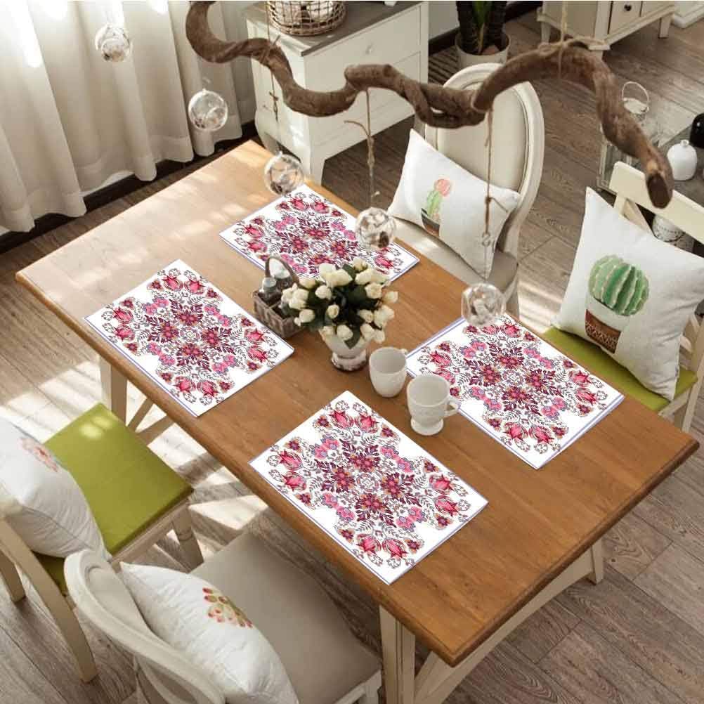 Stain Resistant Washable Table Mats Placemat, Batik Vintage