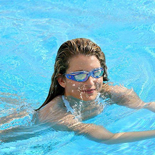 GIORO Swim Goggles, Adult Unisex Men Women Swimming Goggles, No Leaking Anti Fog UV Protection Triathlon Swimming Glasses with Earbud Nose clip (Blue) - Thumbnail 6